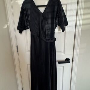 Elegant Black Pleated Dress